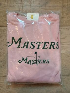 Masters Pink Crewneck Sweatshirt with Green Logo